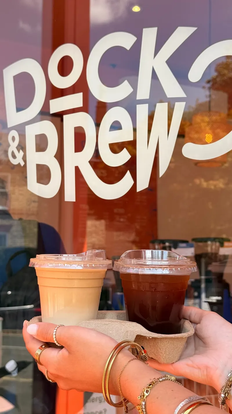 Iced coffees on the counter