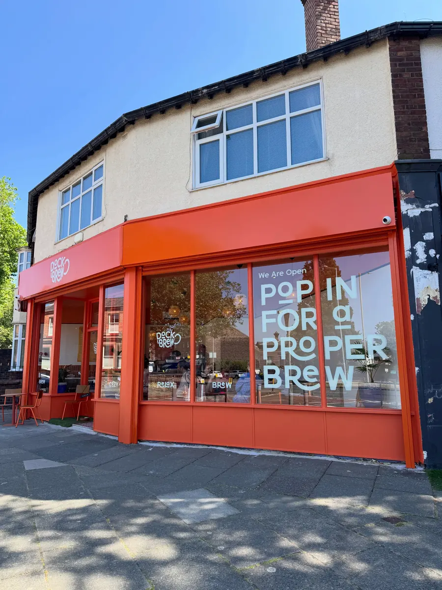 The orange Dock & Brew shopfront on St Mary's Road